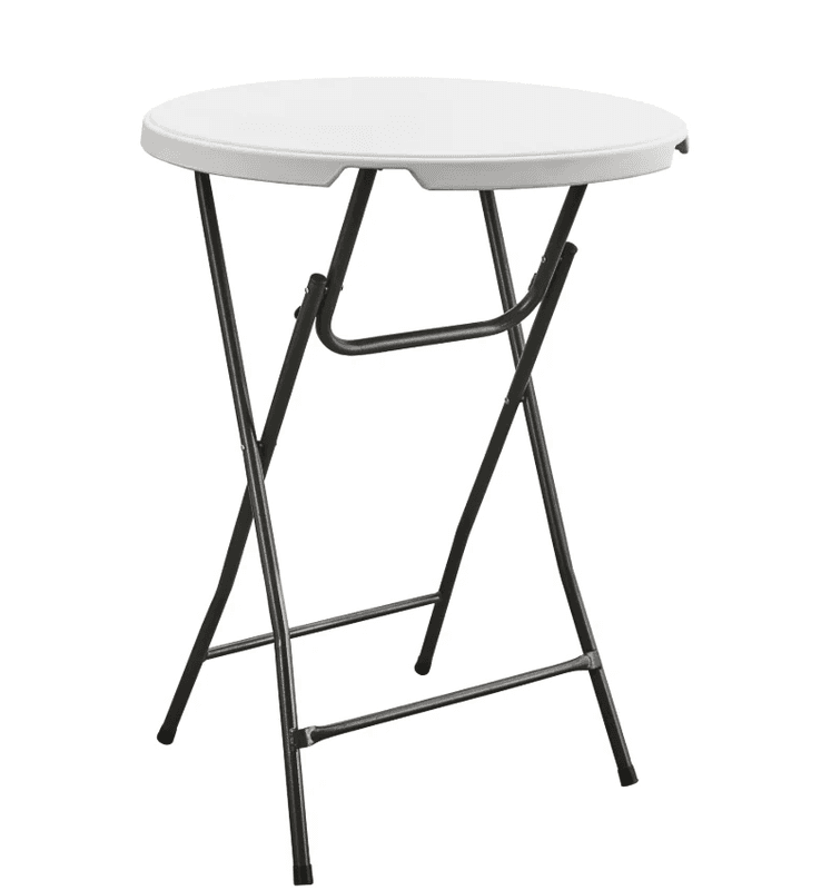 Koopman Opvouwbare Bartafel - Wit, 80 cm Diameter, 110 cm Hoog