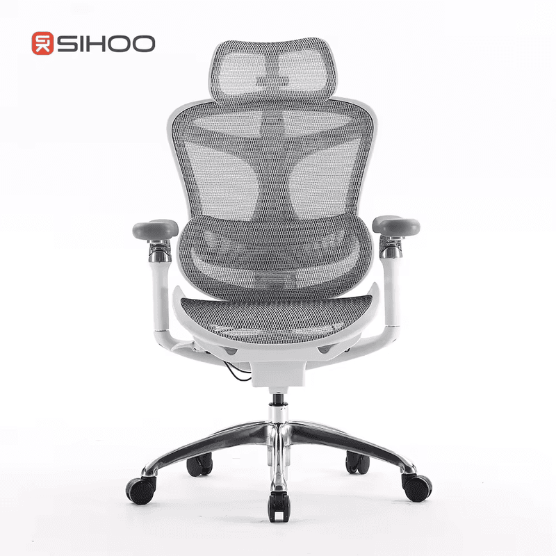 Sihoo Doro C300 ergonomische bureaustoel met ultra zachte 3D-armleuningen, dynamische lendensteun voor thuiswerk, verstelbare rugleuning, wit