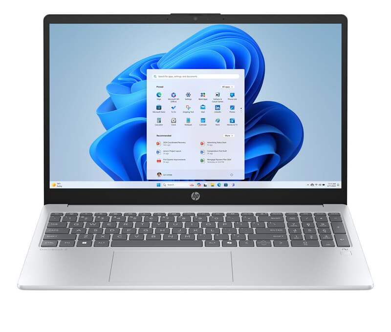 HP OmniBook 3 NG AI-pc 15-fn0050nd Copilot+ pc 15" AMD Ryzen AI 5-laptop - QWERTY-toetsenbord