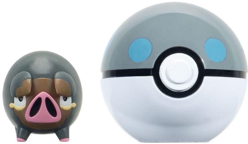 Pokemon Clip N Go Lechonk met Heavy Ball-figuur - PKW3633, 5 cm
