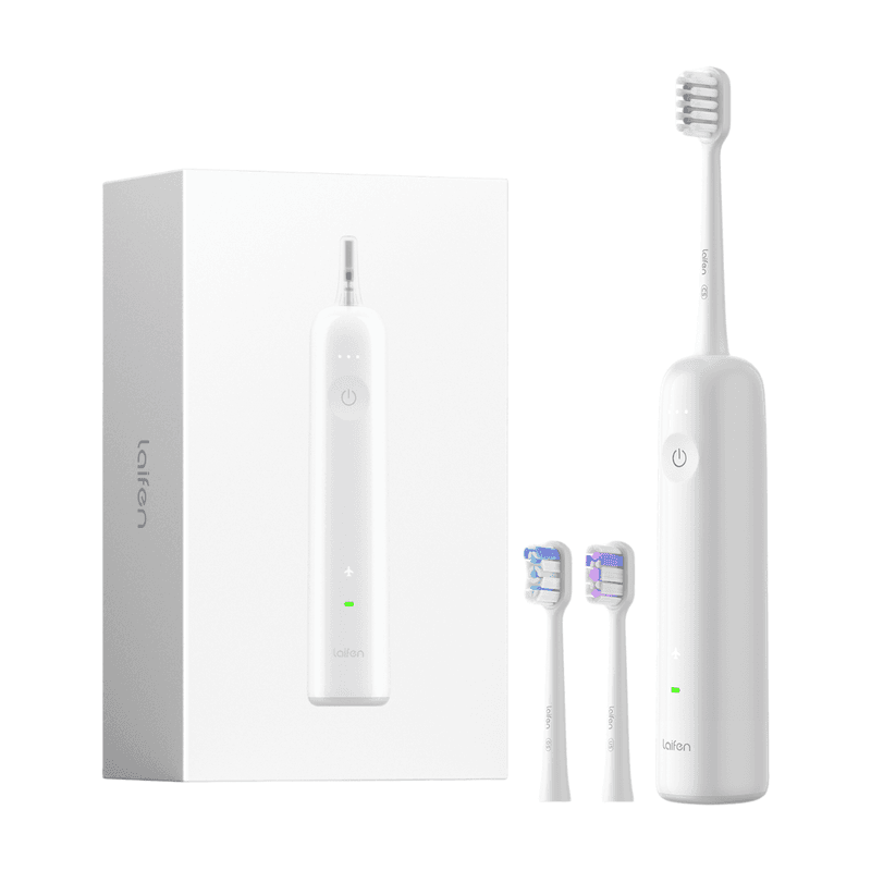 Laifen Wave Electric Sonic Toothbrush, Oscillation&Vibration for Adults, with 3 Brush Heads, IPX7 Waterproof, Magnetic Rechargeable for Travel, ABS White