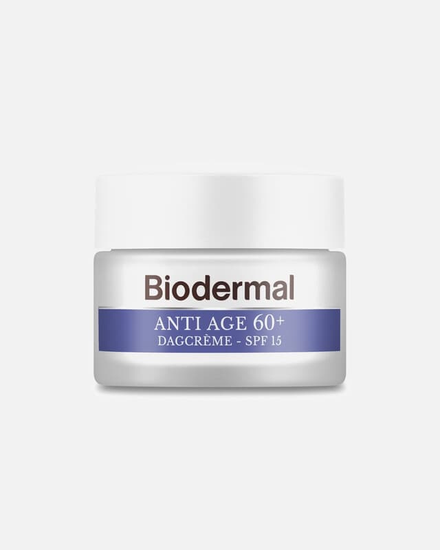Biodermal Anti Age dagcrème 60+ - Dagcrème met hyaluronzuur en ceramide - met SPF15 - Geeft de huid meer stevigheid - 50ml
