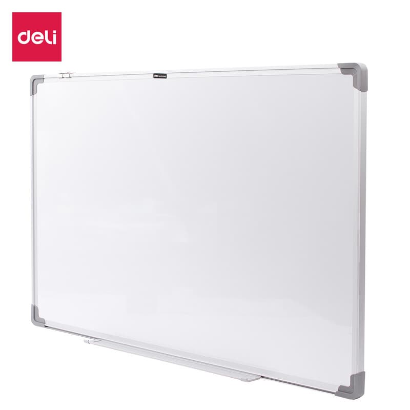 Deli Premium magnetische whiteboard 900 x 600 mm - zilverkleurige frame, ideaal voor thuis, kantoor en studie, 1 stuk