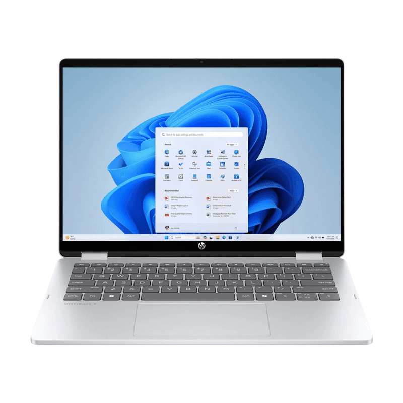 HP OmniBook 5 Flip 14-fp0075nd Intel Core 7 150U Hybride (2-in-1) 35,6 cm (14") Touchscreen 2K 16 GB LPDDR5-SDRAM 512 GB SSD Wi-Fi 6E (802.11ax) Windows 11 Home Zilver