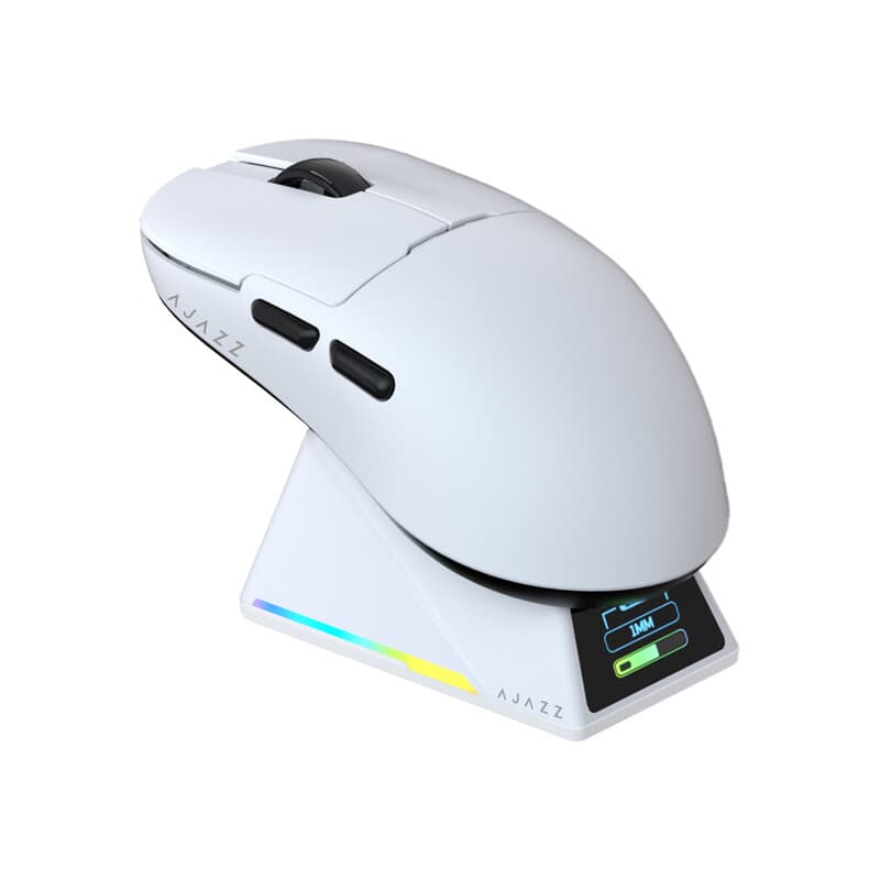 AJAZZ AJ159 APEX draadloze gamingmuis RGB magnetische oplaadstation set PAW3950 sensor tri-mode kantoor muis 8K Hz retourfrequentie tot DPI42000 symmetrisch klein en middelgroot handheld gaming en kantoor dual-use