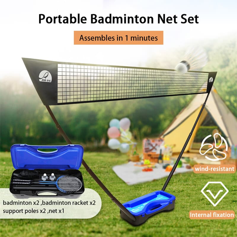 Double Fish BX-01 familie-badmintonset voor buiten met net, raketjes, ballen en stokjes