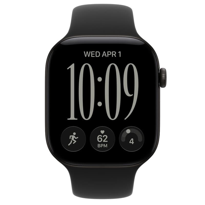 Apple Watch Series 12 GPS + Cellular 46 mm Zwart Aluminium Kast met Zwart Sportband - M/L