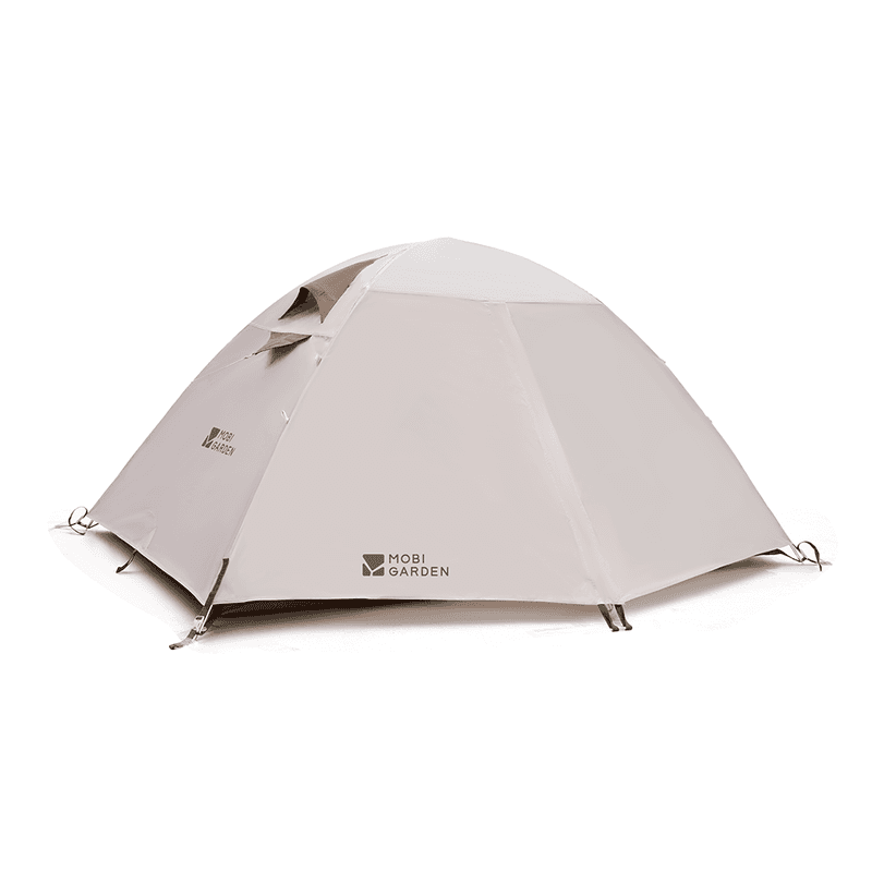 Mobi Garden, LUNTA 68D Wandeltent, Ultralichte Waterdichte Tent, Dubbele Persoon Wandel- en Campingtent, Lichtgewicht Outdoor Schuilplaats, Wit, Frame van Aluminiumlegering met Waterdicht en Ademend Ontwerp
