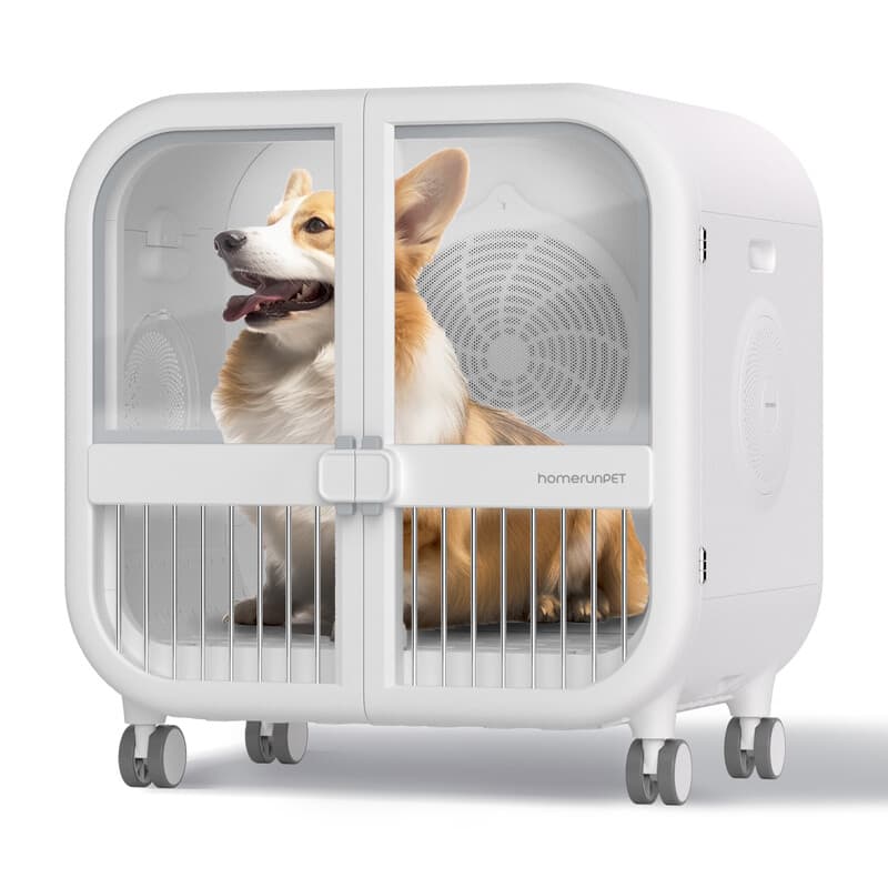 homerunPET 135L Deluxe Edition hondendroger, PD135, drogen op salonniveau, zachte lucht bij 40°C, ultrastille werking, 2-in-1 hondenbed en hondendroger