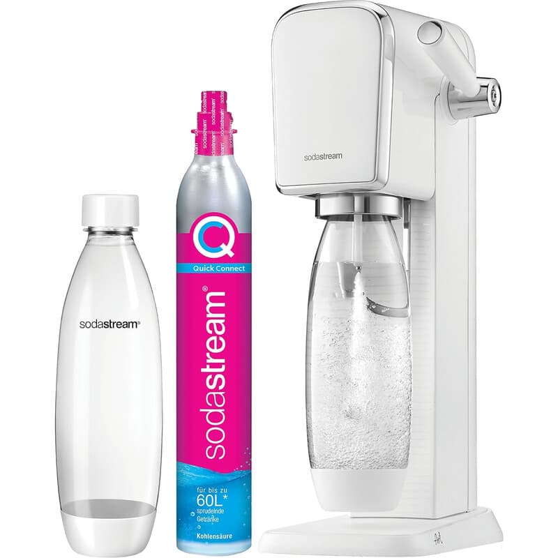 SodaStream ART - sprankelwaterapparaat - wit, inclusief accessoires en smaakstof voor gemberbier