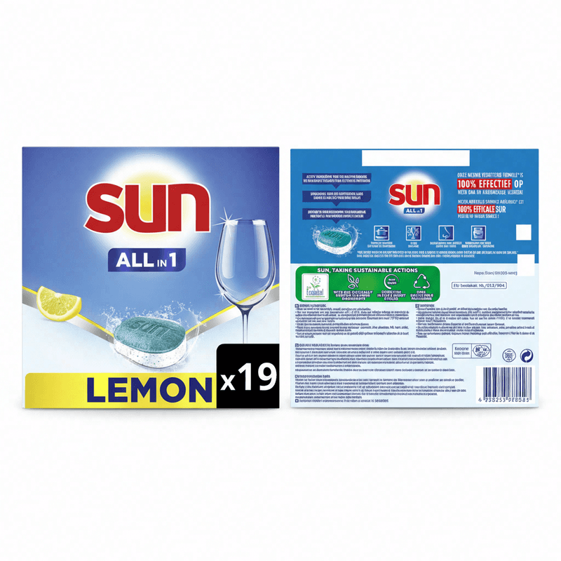 Sun all-in 1 vaatwastabletten citroen 19 tabletten