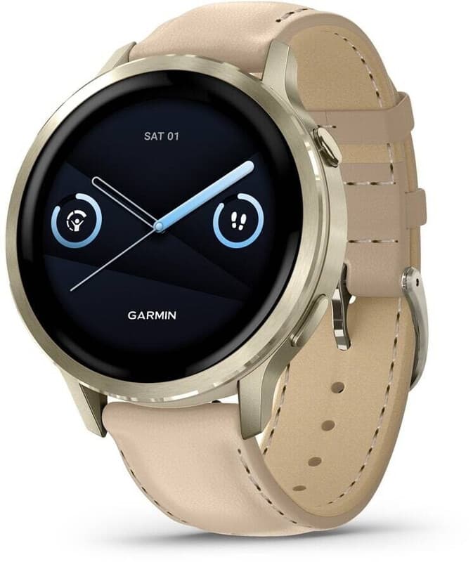 Garmin Venu 4 - 41 mm Multisport Smartwatch - Goud - Beige Leren Band