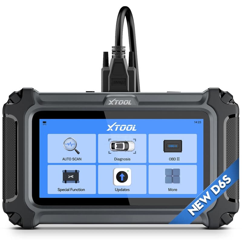 XTOOL D6S OBD2-scanner/diagnosetool, autocanner voor 2026 met 30 systeemherstelacties, scan- en diagnosegereedschap voor alle systemen met FCA & CAN FD, ABS-bleed, versnellingskoppeling, herleer van krankshaftsensor, levenslange updates, geüpgradede versi