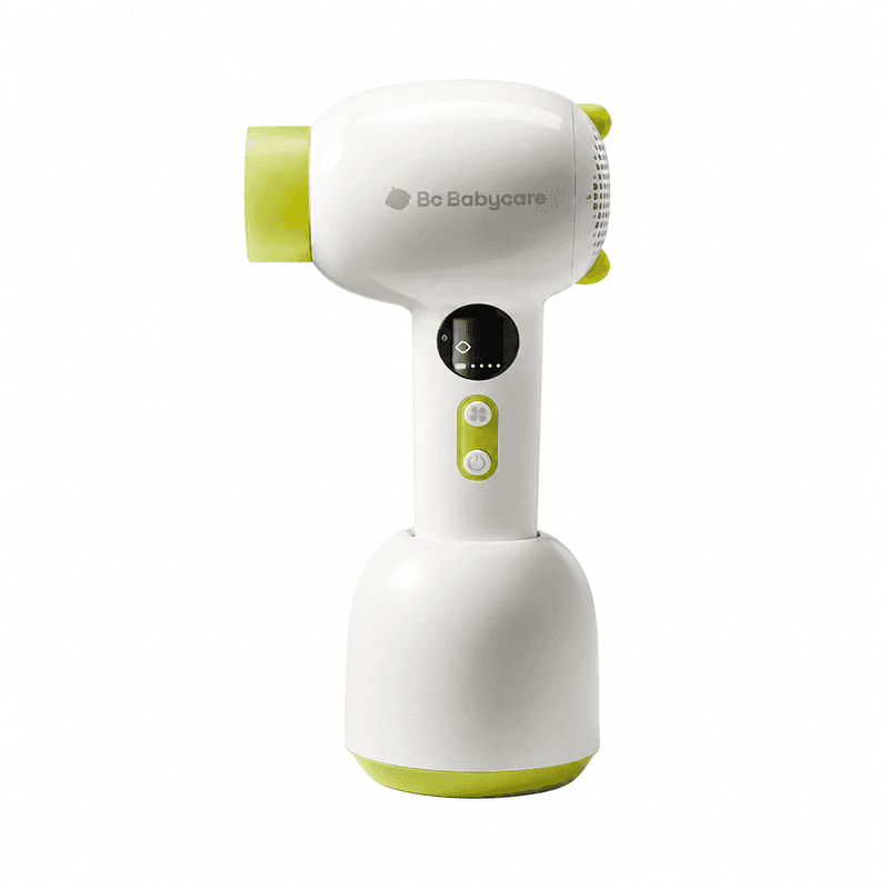 Babycare 4-in-1 Baby Haardroger, Geluidsarm onder 60dB, Bijna Stralingsvrij, Constante Temperatuur 38°C, 10 Miljoen Negatieve Ionen, Geschikt voor Baby's, Tieners en Volwassenen