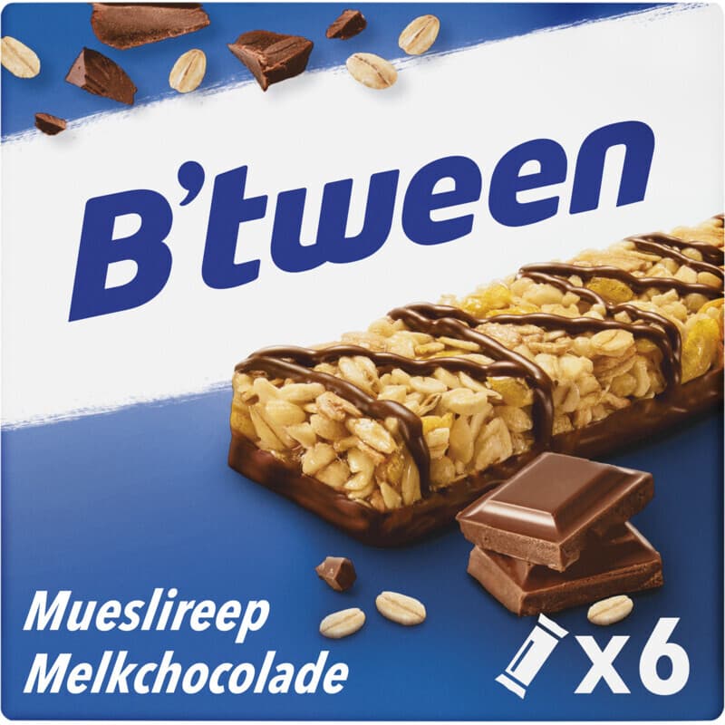 Hero B'Tween Muesli Bar Melk Chocolade - 150 g