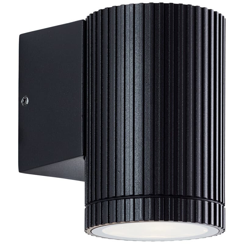 Brilliant Buitenlamp, Gu10, 9,5 X 6,3 Cm, Geribbeld Ontwerp, Aluminium, Zwart