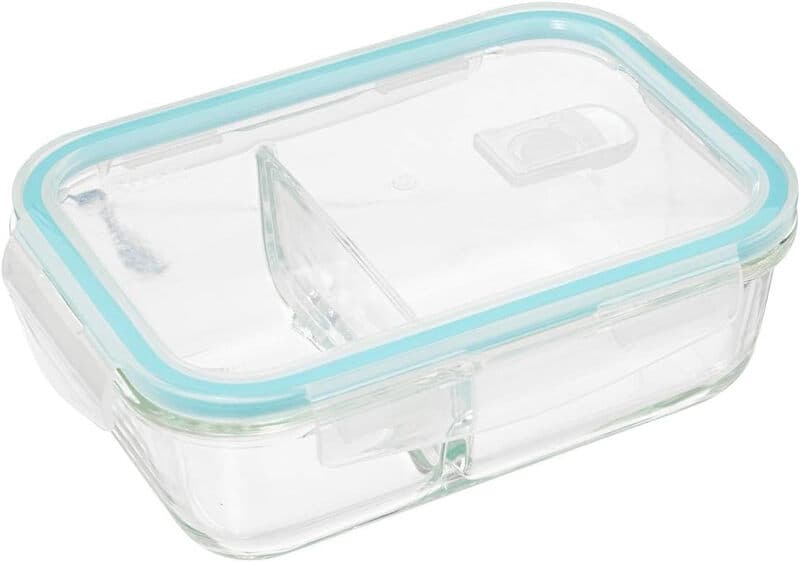 5five Rechthoekige compartimenten glazen container - 1,1 L, 21,5 x 15,3 x 7,5 cm