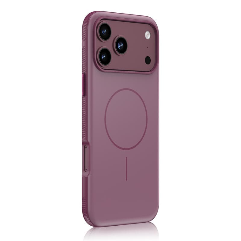 IM-CHEN iPhone 18 Pro hoesje, Huidvriendelijk gevoel, Antislip frame, MagSafe magnetische versie, Bordeauxrood, 1 stuk