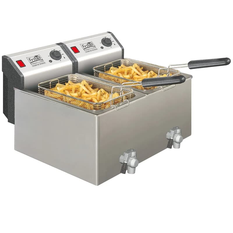 FRITEL Friteuse Profi 4920 Duo - Professionele Dubbele Friteuse - 2x 8L - 2x 3300W - Stofdeksel - Aftapkraan - Geschikt voor Olie en Vast Vet