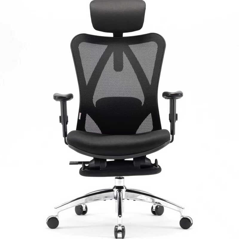 SIHOO M18JT Ergonomische Bureaustoel met Voetensteun, Ademend Mesh, Hoge Rugleuning, Verstelbare Hoofdsteun en Lendensteun