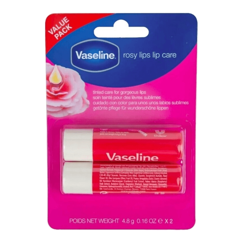 Vaseline Rosy Lips Lippenbalsem Sticks 4,8 g Duo-pack