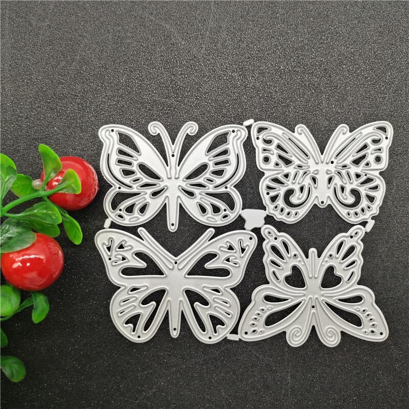 Creative voor vlinder metalen snijvormen stencils scrapbooking reliëfwerkzaamheid papieren kaarten album decoratie, vier vlinders