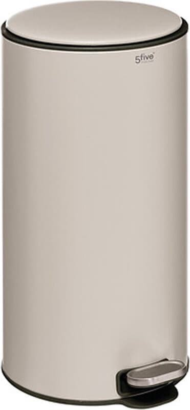 5five Delta Metalen Prullenbak - 30L, lichtbeige