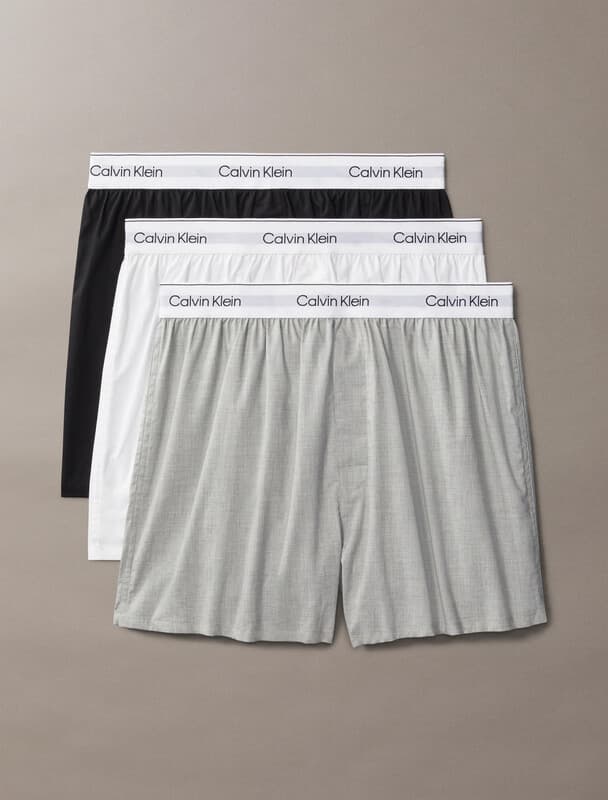 Calvin Klein 3 Pack Slim Boxers - Icon Cotton Stretch - Zwart, Wit, Grijs L