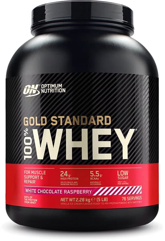 Optimum Nutrition GOLD STANDARD 100% Wei-eiwit Witte Chocolade Framboos 2,27 kg (71 porties)