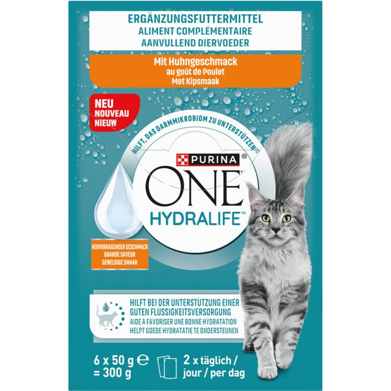 Purina ONE Hydralife Aanvullende Voeding Voor Volwassen Kat Kip