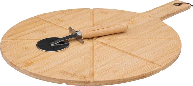 5five Bamboe Pizzasnijplank met Snijder - 50 x 37 cm