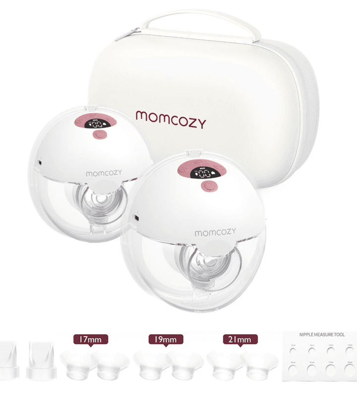 Momcozy M5 Draagbare Borstkolf, Handsfree Draadloze Elektrische Kolf, 3 Modi 9 Zuigkrachtniveaus, BPA-vrij, Draagbaar Lichtgewicht, 24 mm Flens, 2-Pack Cozy Rood