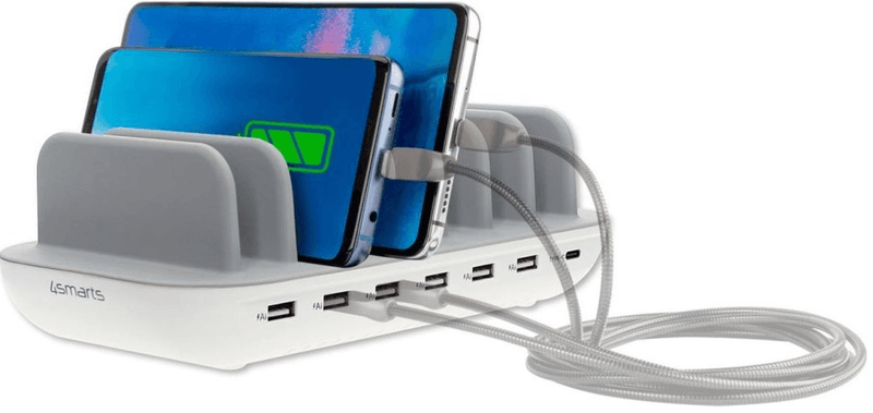 4smarts Universeel 60W Docking Oplaad Station 7 Poorts USB + USB-C Wit