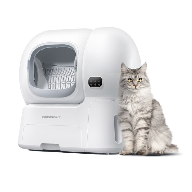 homerunPET slimme, volledig automatische kattenbak CS106, XL (106 liter), automatische bijvulling, veilig anti-drukdruip ontwerp, geschikt voor katten van 10 kg en grotere katten, ideaal voor Ragdolls en Maine Coons