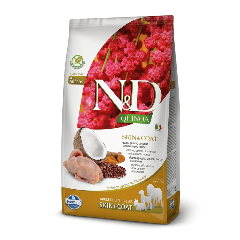 Farmina N&D Grain Free Dog Quinoa Skin & Coat Adult Quail 2.5 kg - Hond