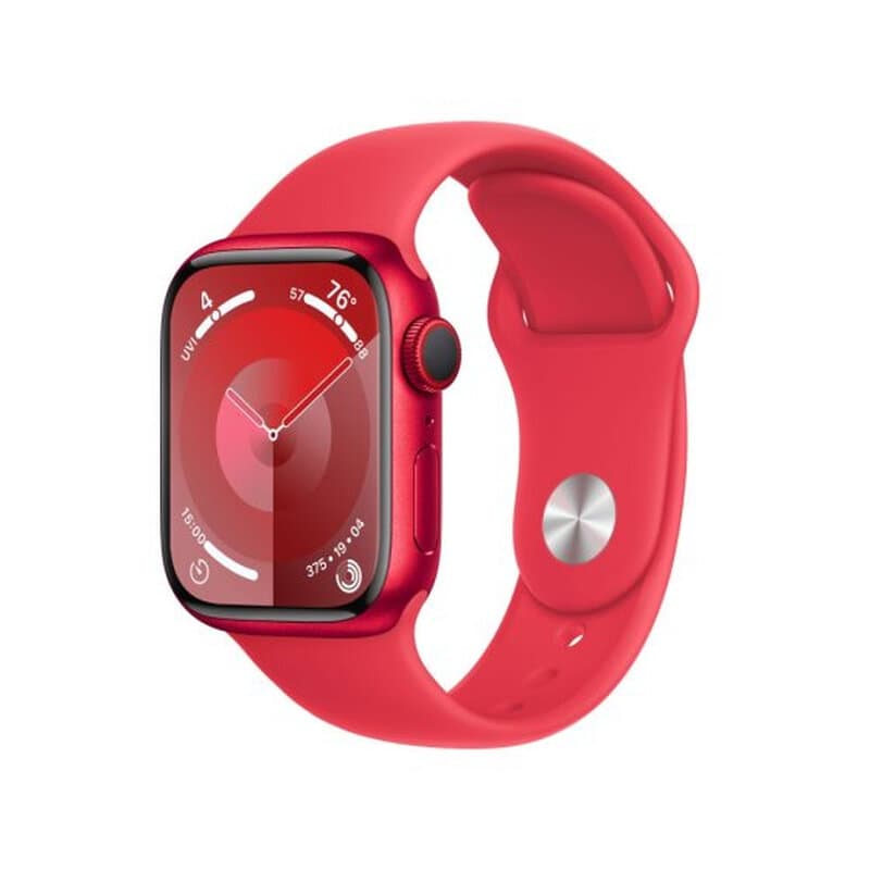 Apple Watch Series 9 GPS + mobiel 41 mm PRODUCT RED aluminium behuizing met PRODUCT RED sportband - M/L