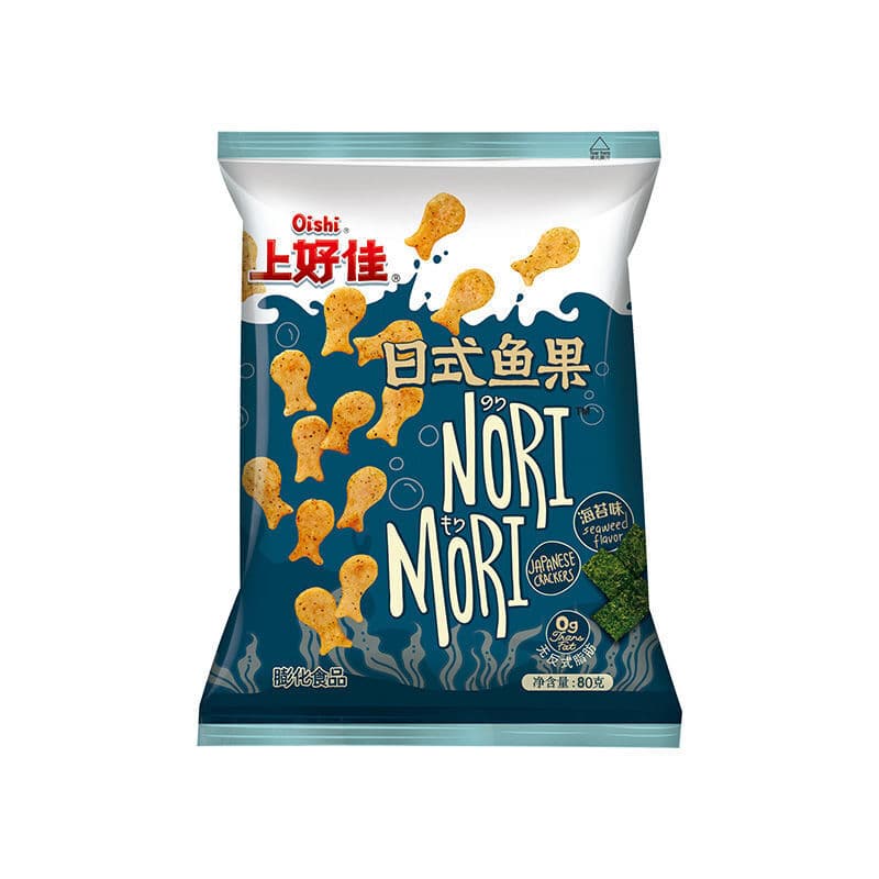 Oishi Japanse viskoekjes (zeewiersmaak) 80 g