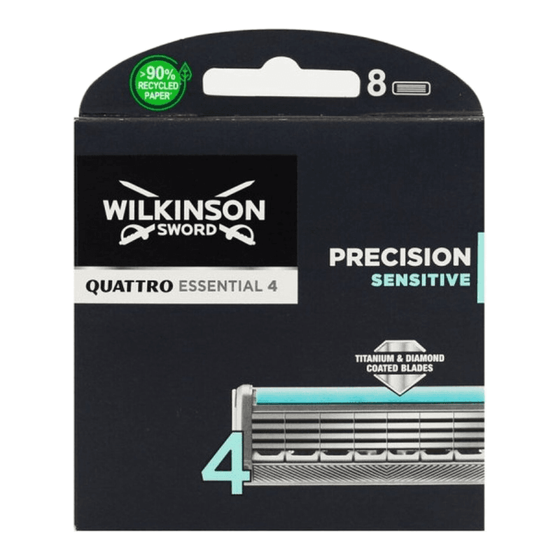 Wilkinson Sword Quattro Titanium Sensitive navulmesjes - 8 stuks