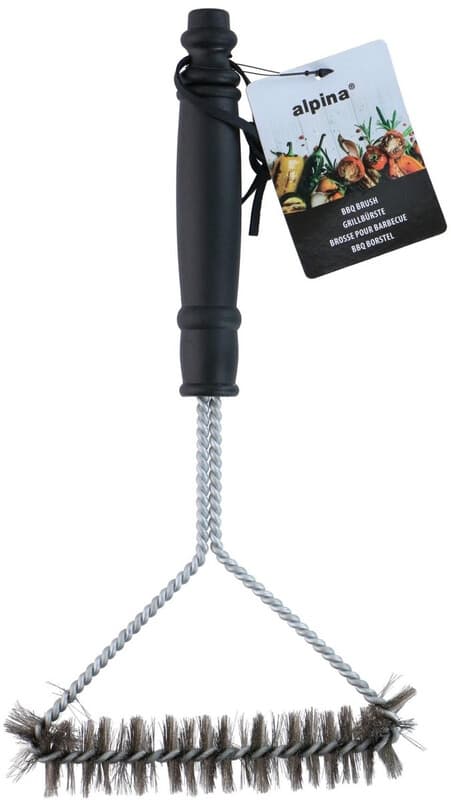 Alpina BBQ Grillborstel - 17 x 30 cm, zwart