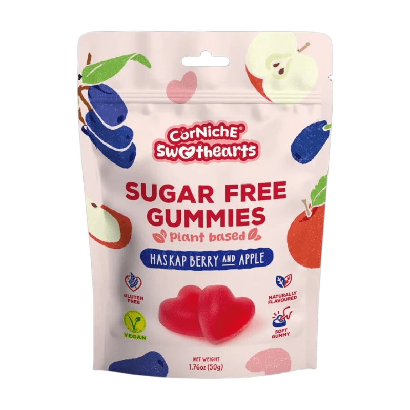 Corniche Sweethearts suikervrije gummies bosbes en appel 50 g