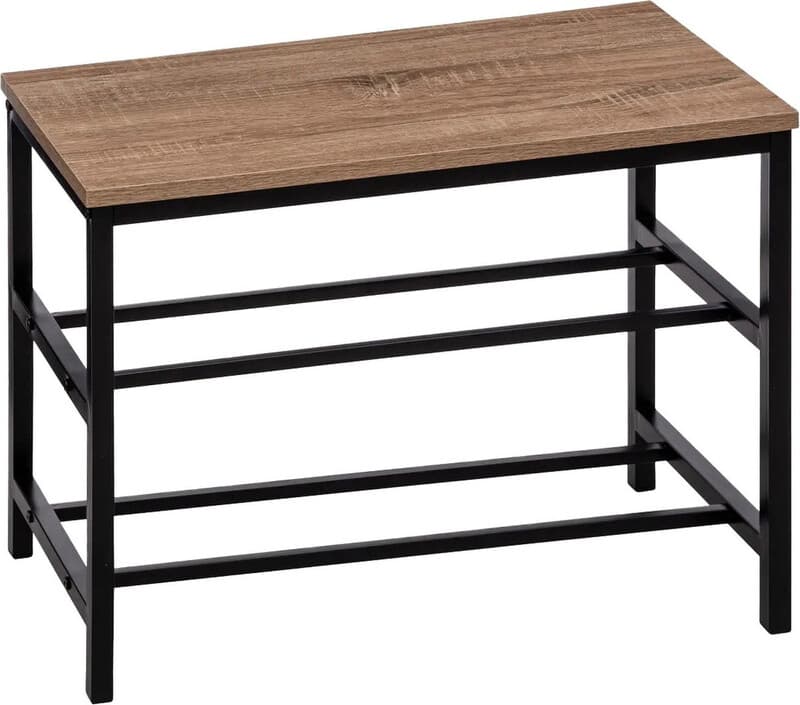 5five Schoenenrek Bank Aliaj - Zwart, 6 paar, 63 x 30 x 45 cm