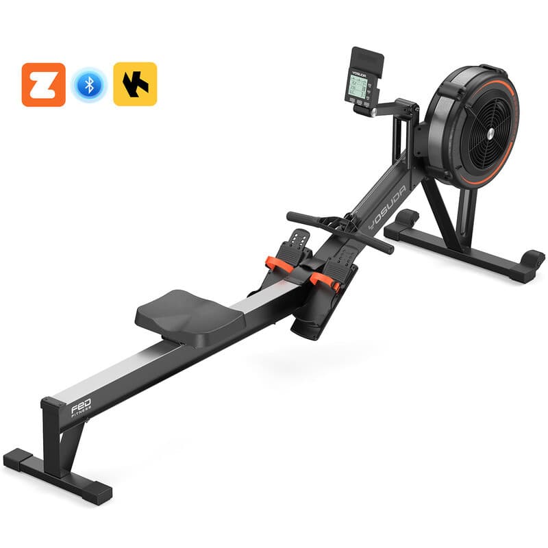 YOSUDA R2 Airrower voor Thuis, Geteste Kwaliteit (Test Gel), Opvouwbaar, Luchtwrijving, Zelfbediend Display, 10 Weerstandsniveaus, Aluminium Band voor Lange Mensen, Bluetooth & App