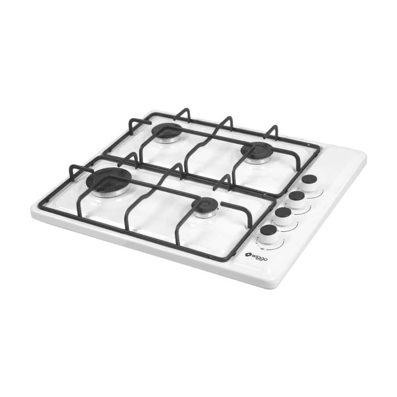 Wiggo WH-G604F(W) – Vrijstaande gaskookplaat – 60 cm – 4 kookzones – Geschikt voor aardgas en butaangas – Thermokoppel beveiliging – Wit
