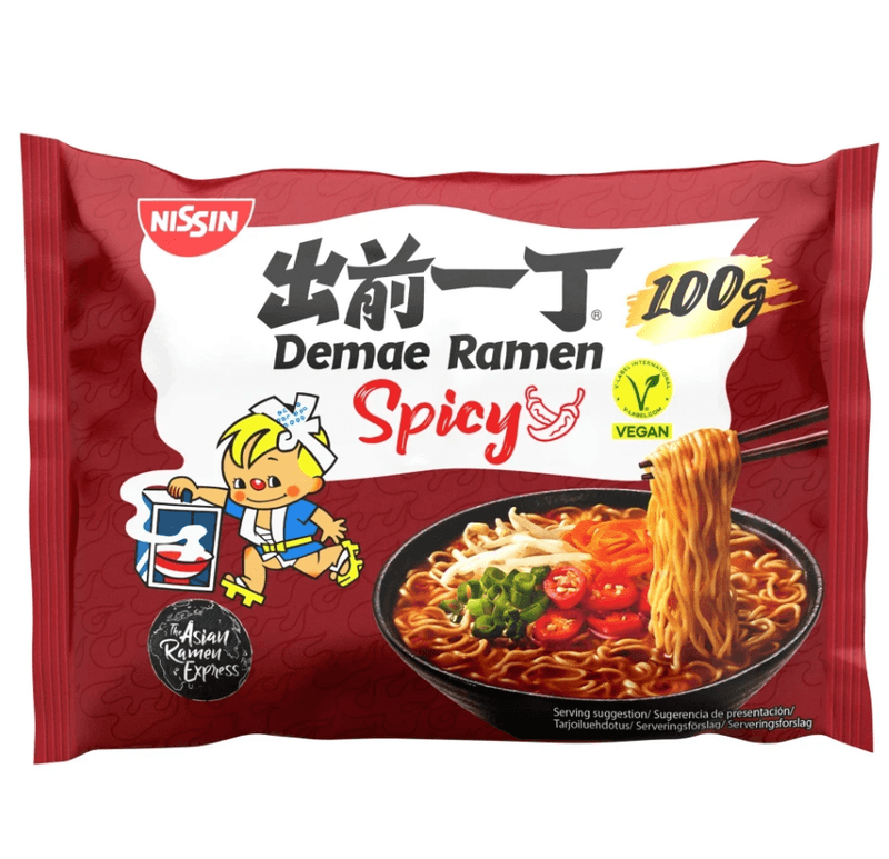 Nissin Demae Ramen pittige smaak noedels 100 g
