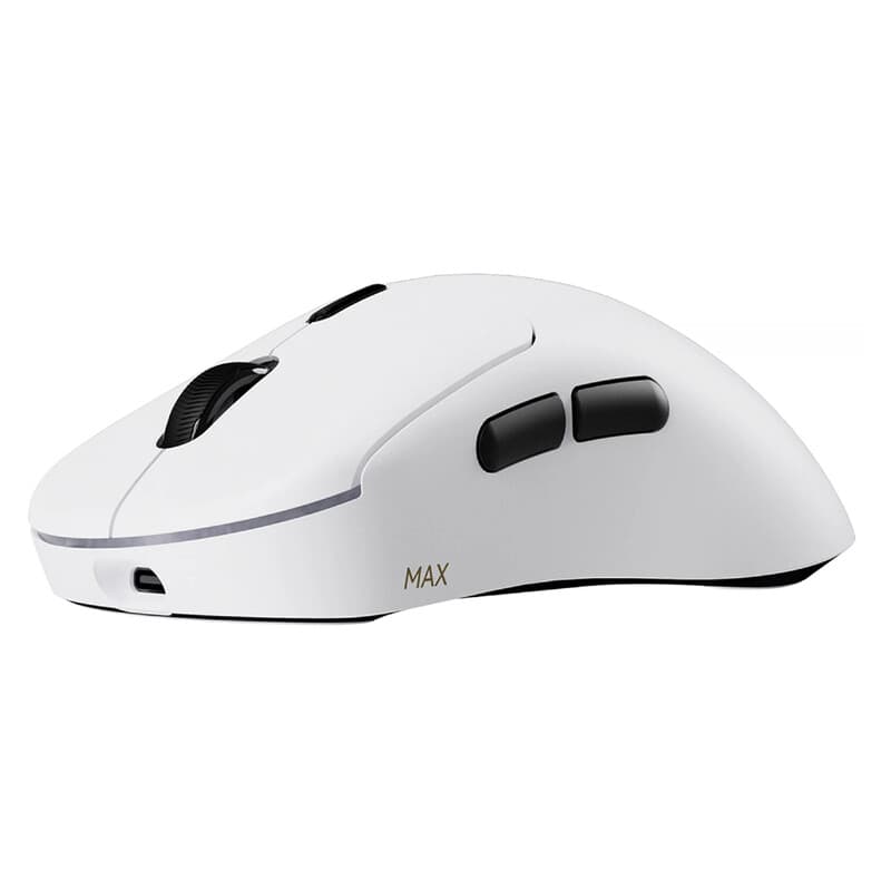 Rapoo VT3 MAX draadloze gamingmuis, echte 8K-pollingsnelheid, lichtgewicht van 53 g, batterijduur tot 750 uur, Nordic nRF54L15 MCU, optische schakelaar van 120 miljoen, 10 programmeerbare knoppen, macro-ondersteuning - wit