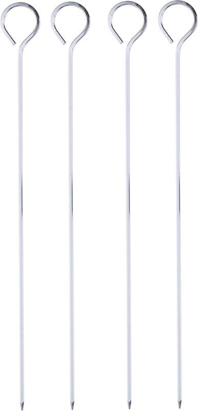 Alpina barbecuespiesjes set - 24 cm, chroomafwerking, 4 stuks