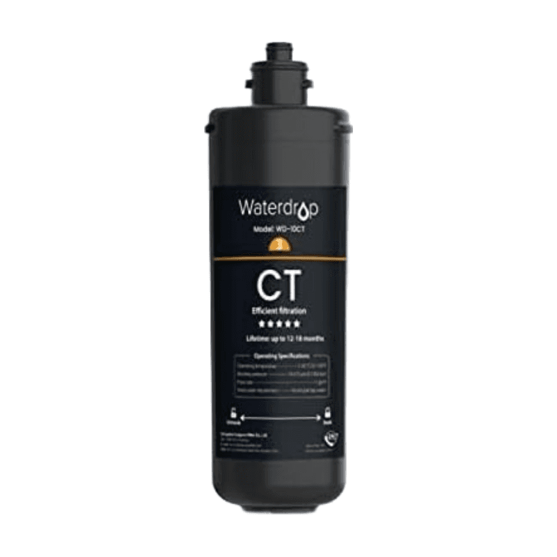 Waterdrop TSA Onder-Gootsteen Waterfiltersysteem, 3-Fase 0.5 Micron Drinkwaterfilter, NSF/ANSI 42 Gecertificeerd, Verwijdert 99,99% Lood, Chloor, Chloramine, Fluoride en Geur, Directe Aansluiting