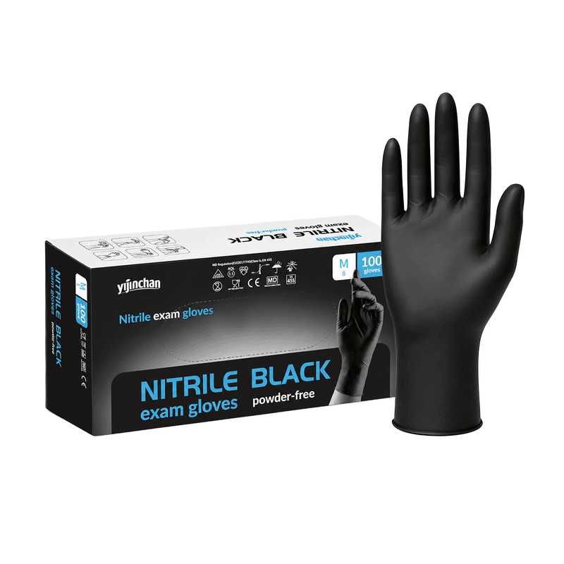 YIJINCHAN Zwarte nitril handschoenen maat M (100 stuks)