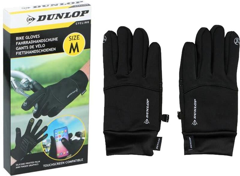 Dunlop Fietshandschoenen - Touchscreen, Maat M, Zwart