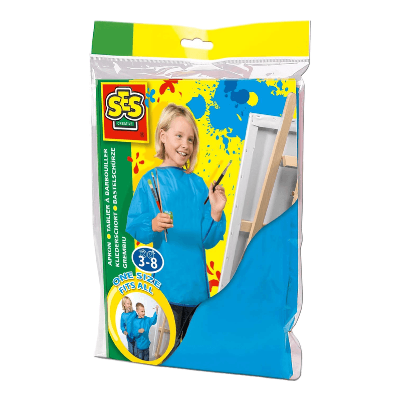 SES Creatief Schort voor Kinderen - Waterdicht, 3-8 Jaar, Blauw
